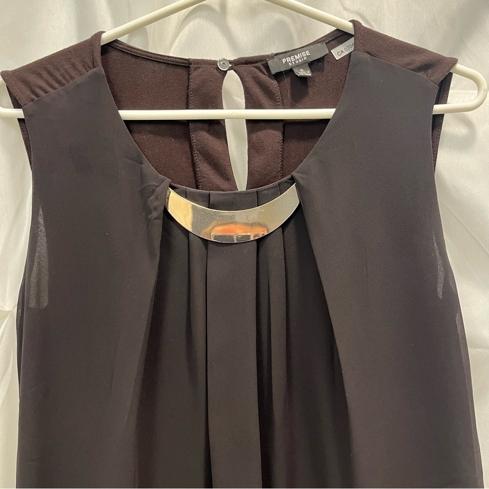 Black sleeveless flowy top size small - Picture 6 of 12